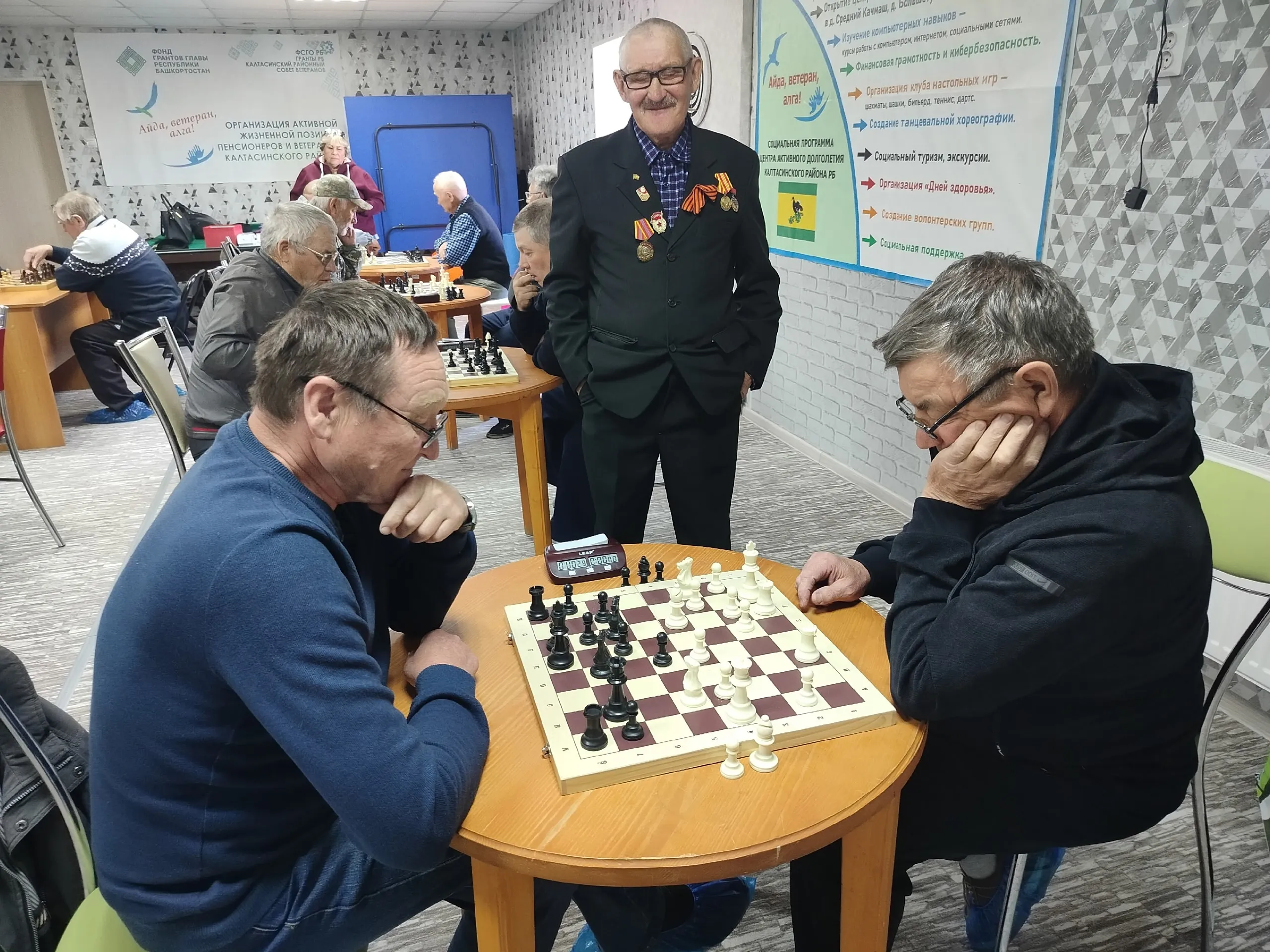 В селе Калтасы состоялся шахматный турнир среди пенсионеров