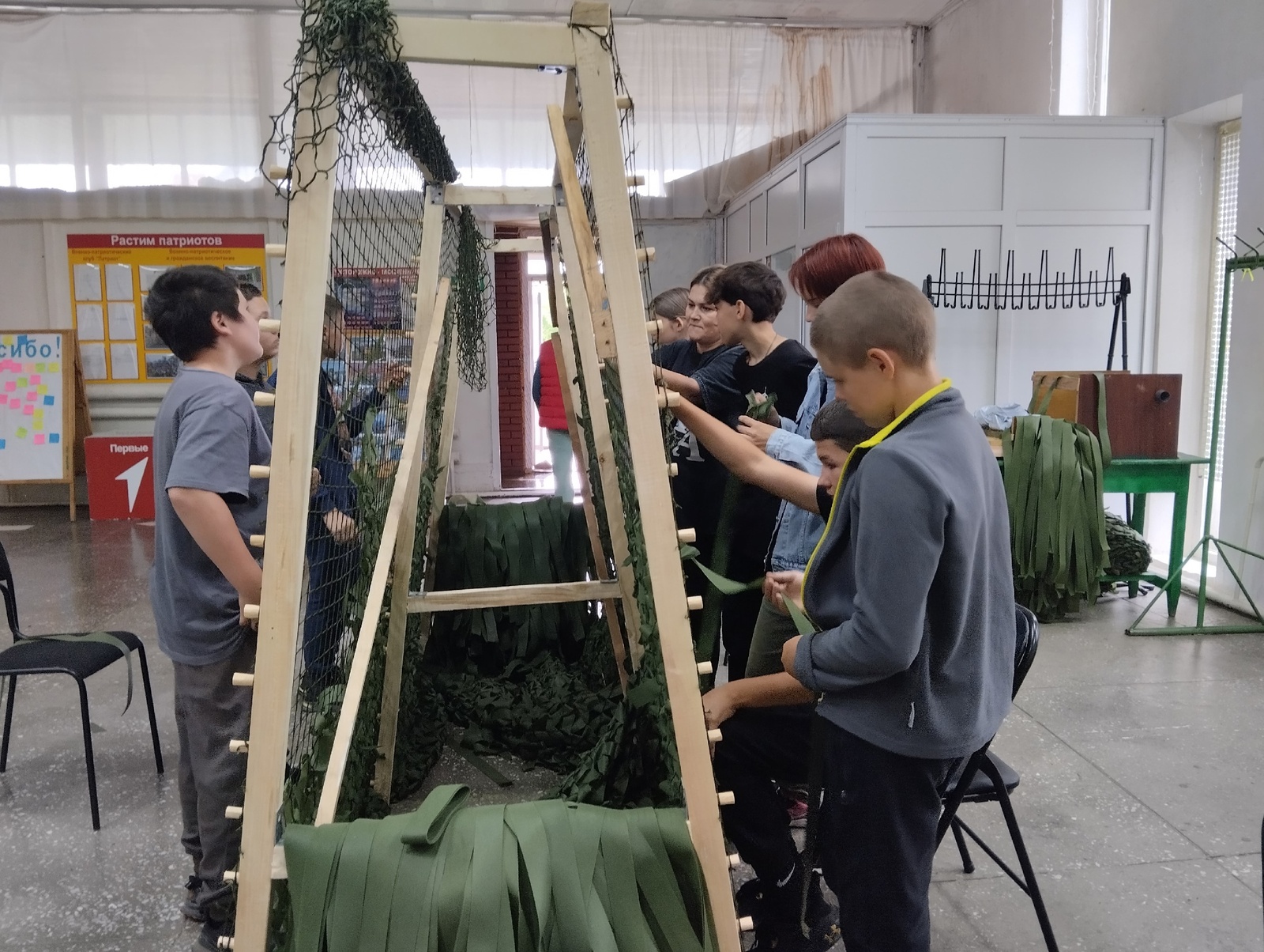 Маскировочные сети руками детей